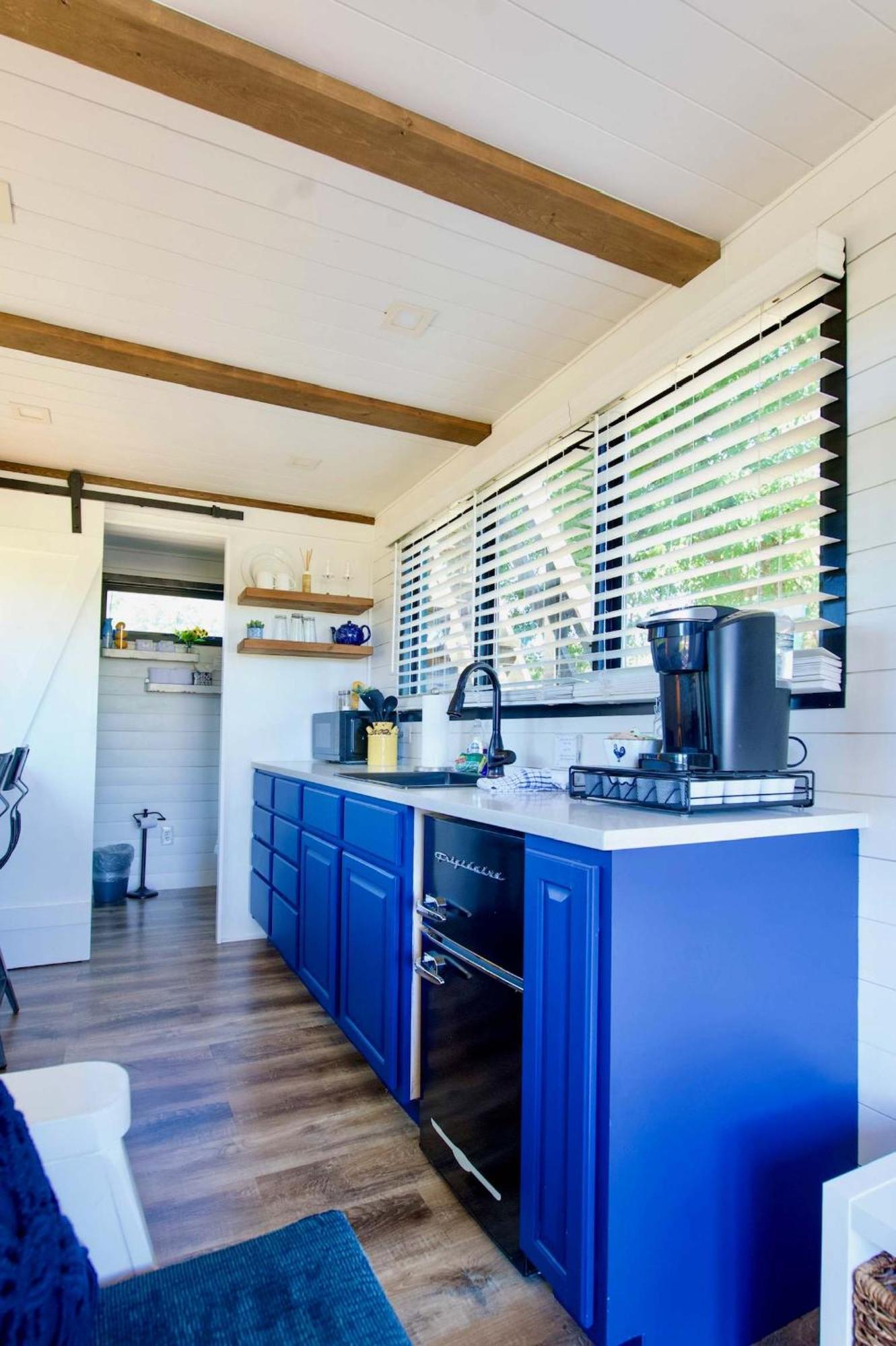 Elegant Container Tiny House Yellow & Blue Waco Eksteriør billede