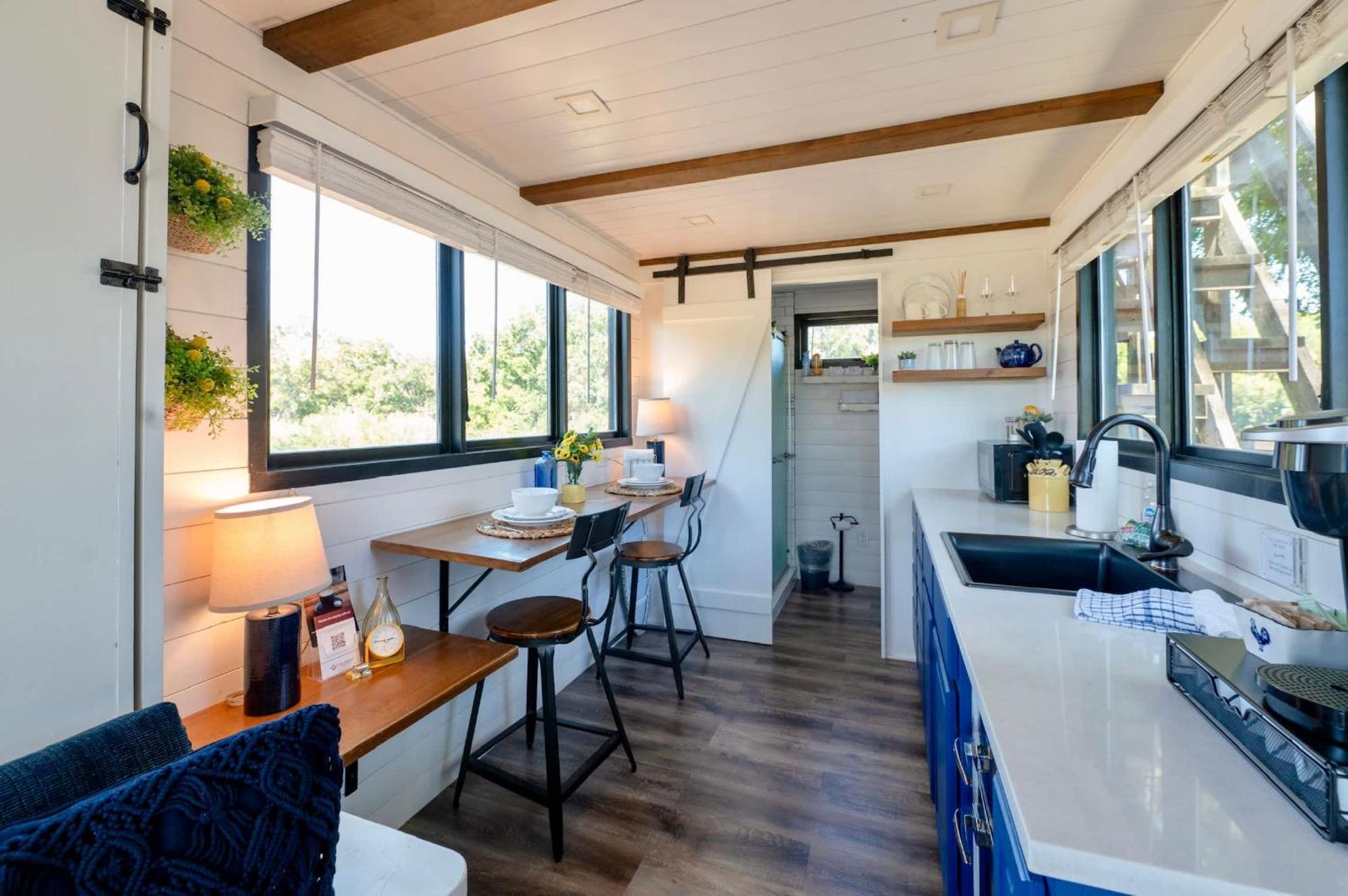 Elegant Container Tiny House Yellow & Blue Waco Eksteriør billede
